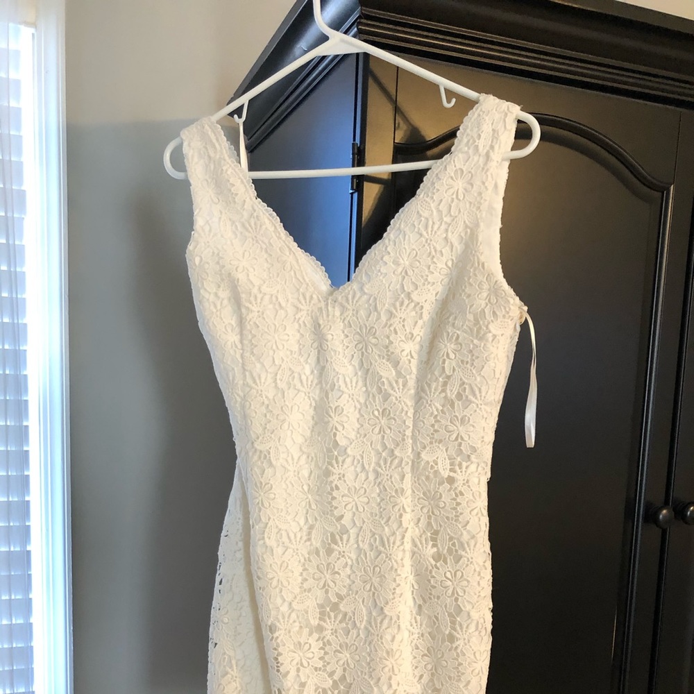 White lace dress from Ann Taylor